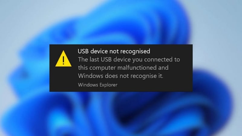 usb device not recognized error