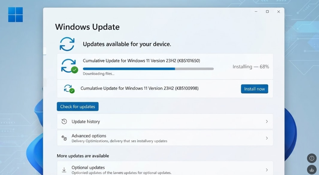 kb5101650 kb5100998 not installing windows 11