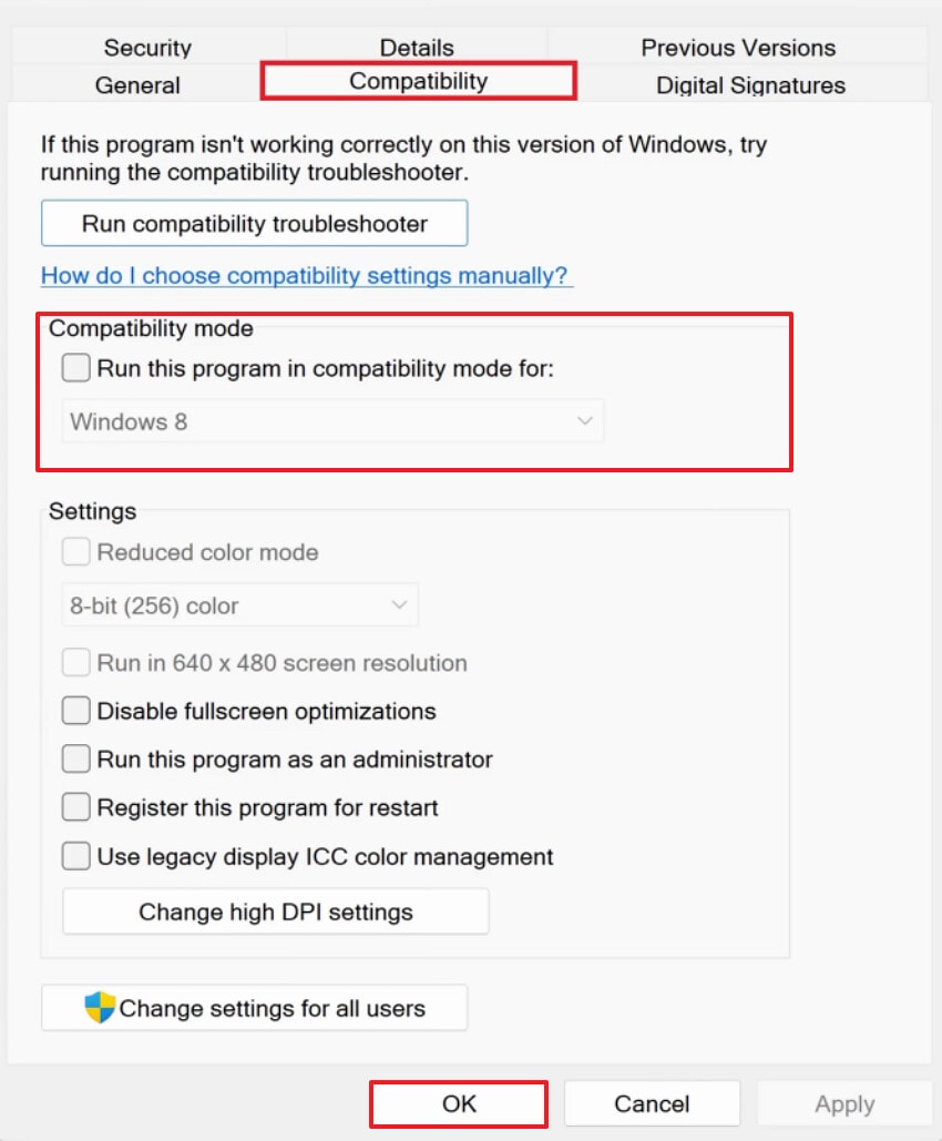choose desired compatible window here