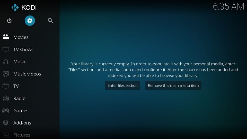kodi older home videos screen with enter files section showing source access