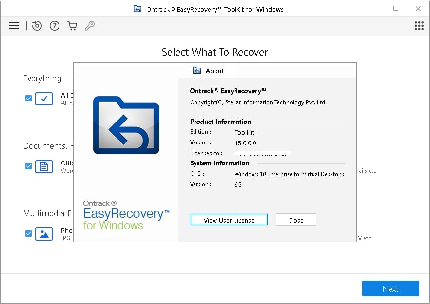 interface do ontrack easyrecovery