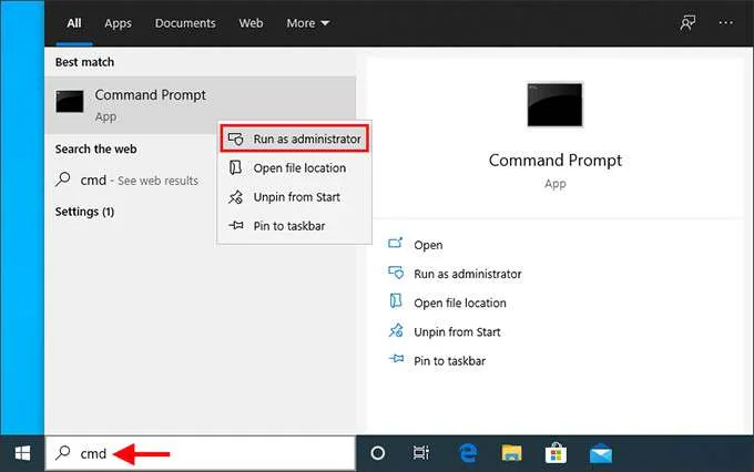 running command prompt as administrator