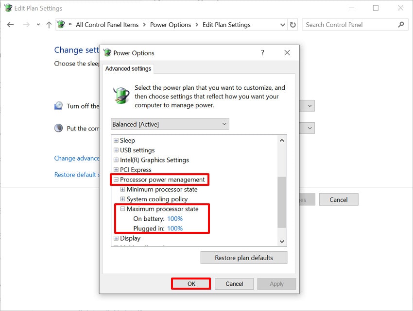 minimize the maximum processor settings