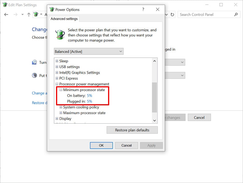 set the minimum processor life
