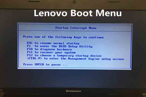 Lenovo boot menu key