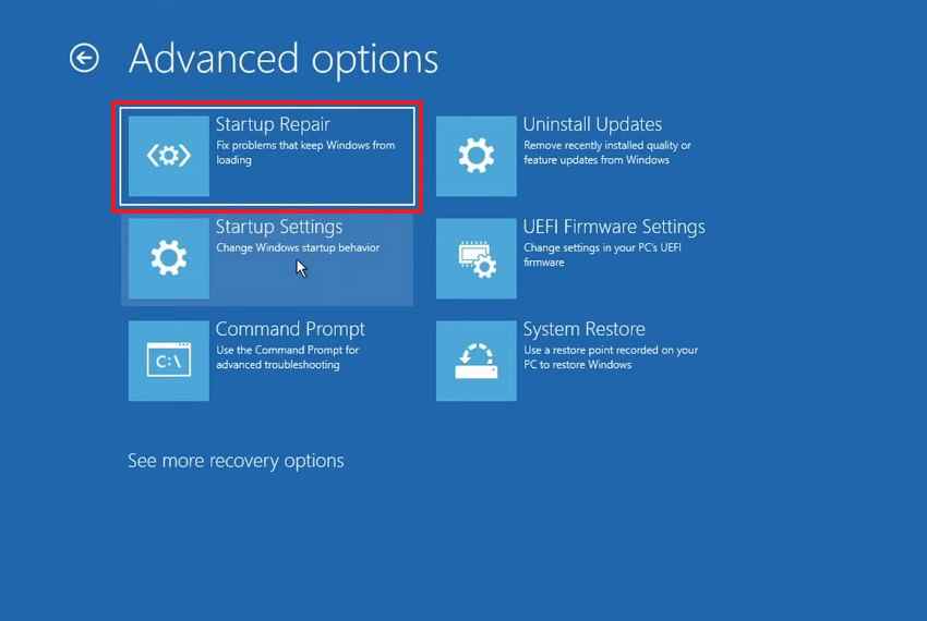 access startup repair on lenovo laptop