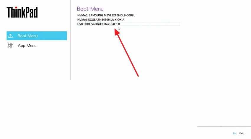 access lenovo boot menu
