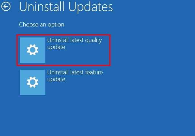 uninstall latest windows update on lenovo