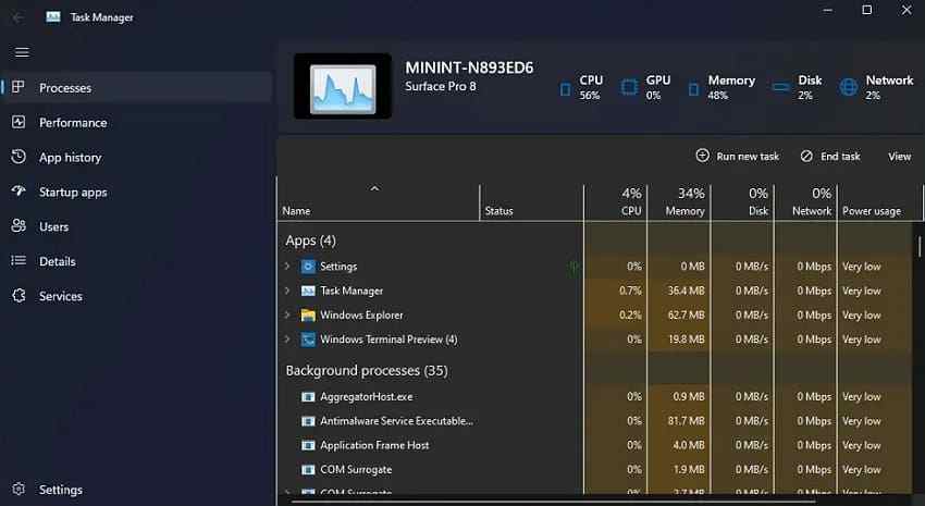 check lenovo screen flicker with task manager