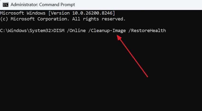 run dism repair command