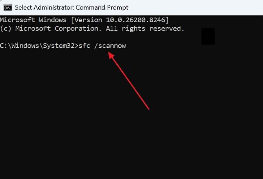 run sfc repair command