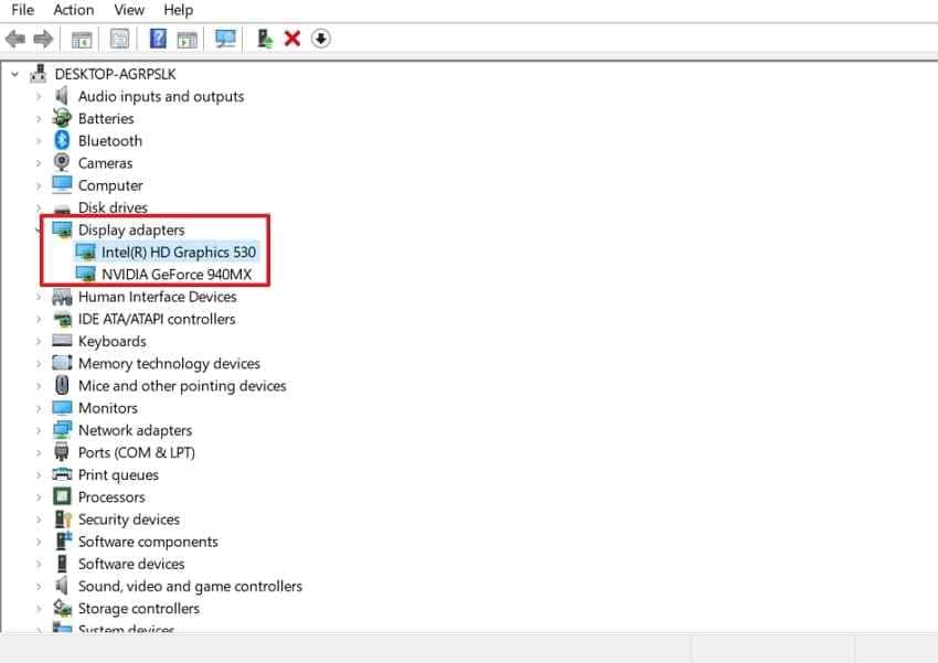 identify integrated and discrete graphics adapters