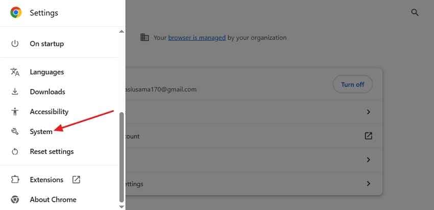 open chrome system settings for graphics acceleration