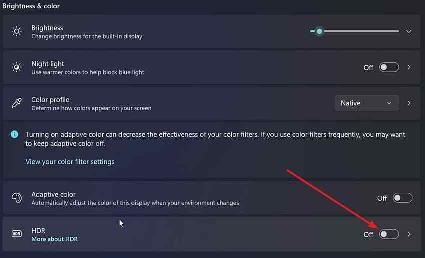 test hdr settings on a supported lenovo yoga display