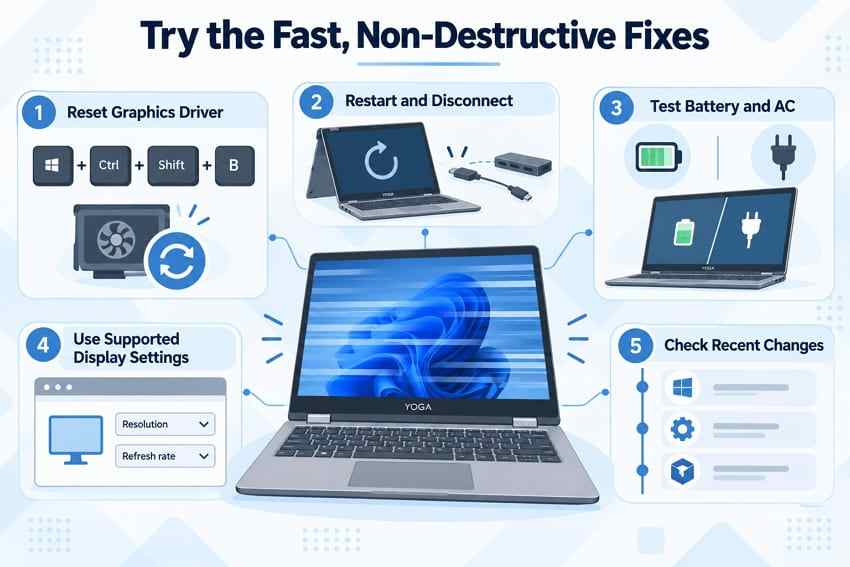 try non destructive lenovo yoga flicker checks