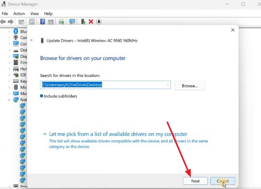 press next to complete process
