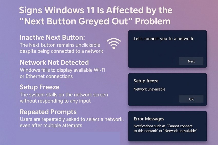 signs of windows11 stuck