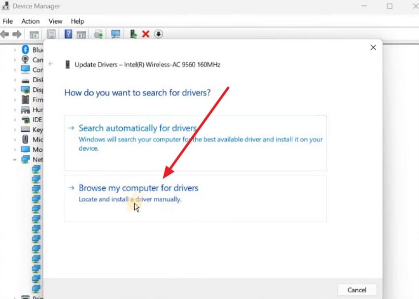 browse computer for driver