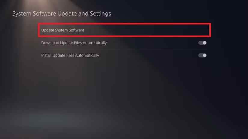 ps5 system software update settings