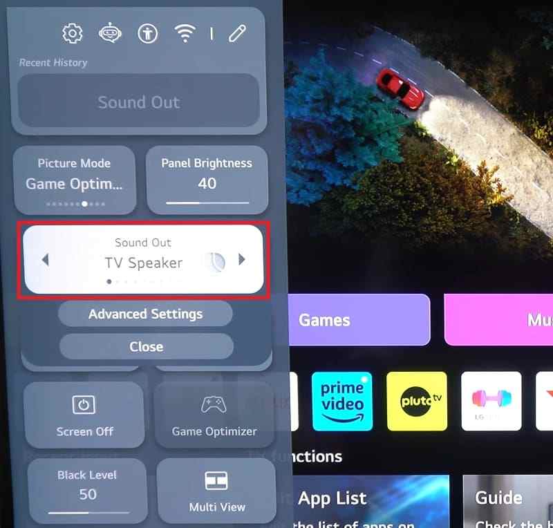lg tv speaker output selection