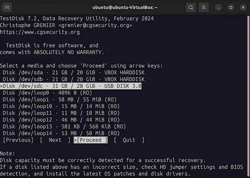 testdisk lost partition recovery features
