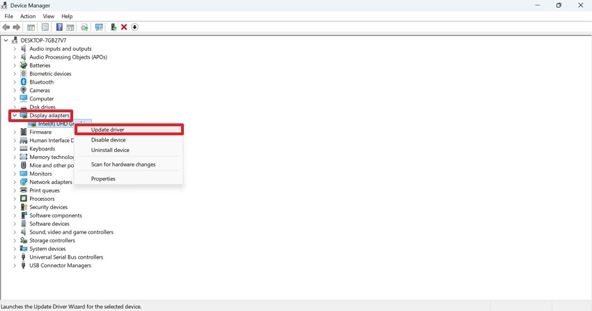 click on update driver