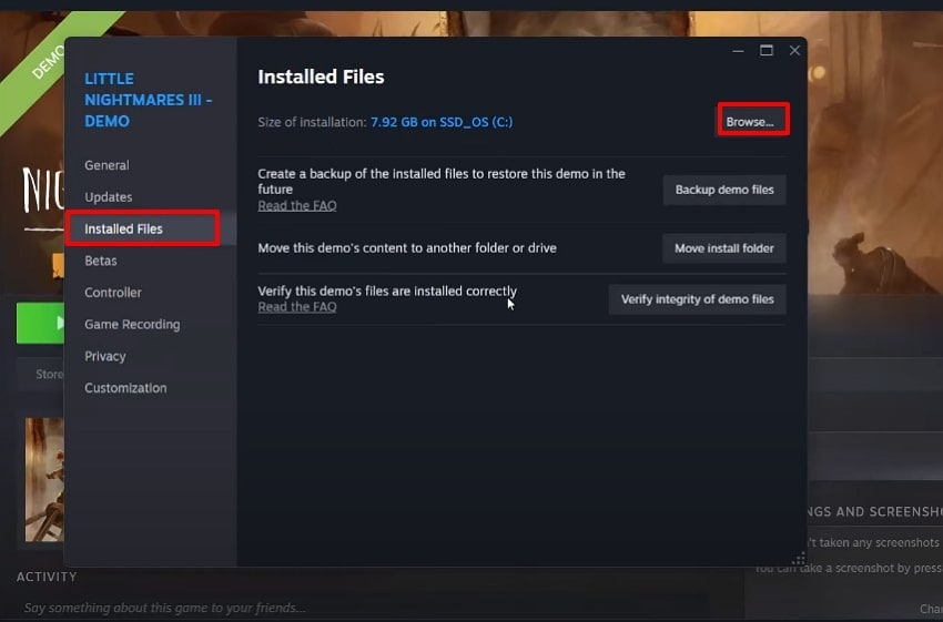 hit the browse button