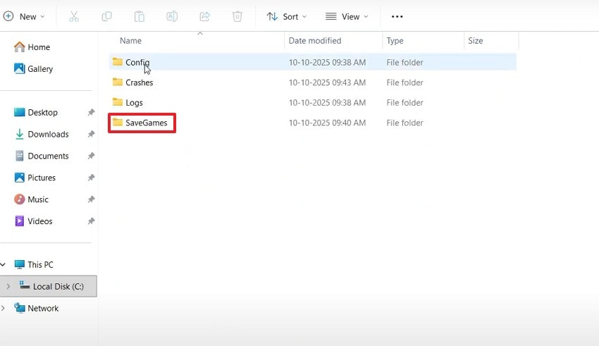 copy save files in savegame folder