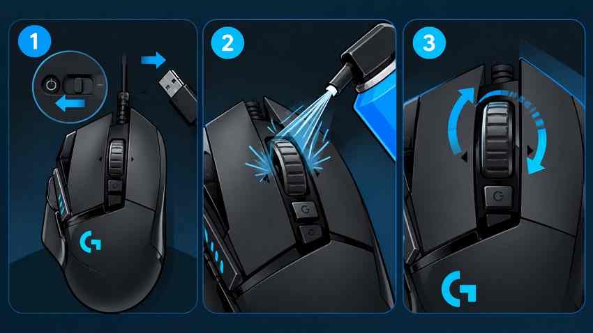 clean and retest the logitech scroll wheel