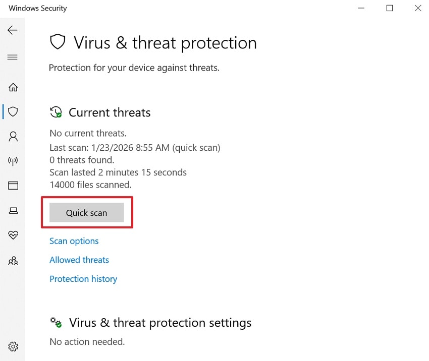 quick scan the computer