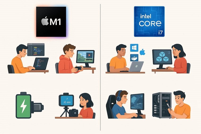use cases of m1 and i7