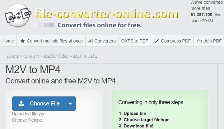 convert m2v to mp4 online free - file-converter-online.com