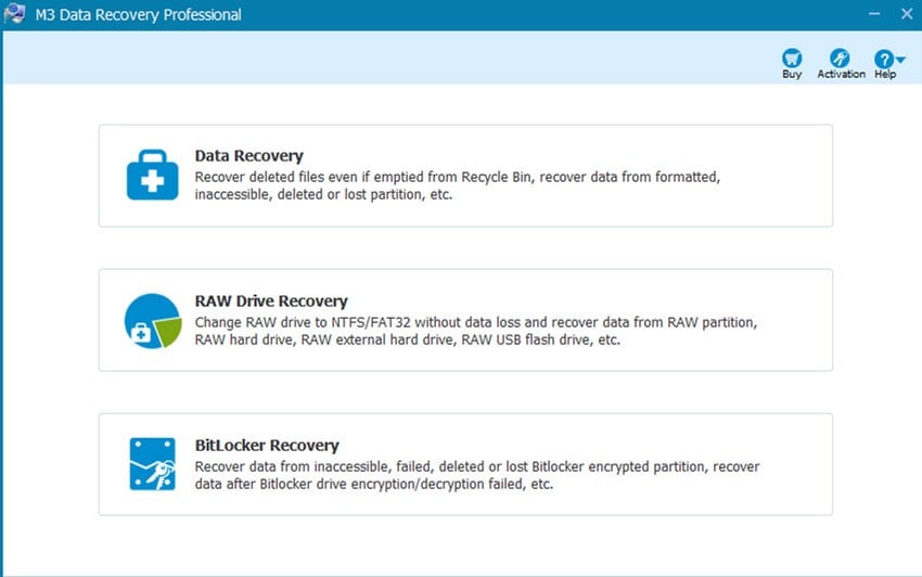 m3 raw drive recovery, data recovery, and bitlocker recovery modules
