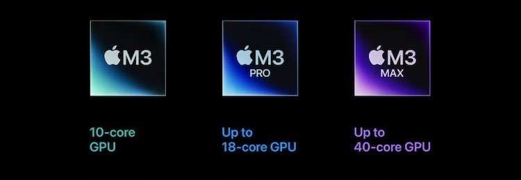 núcleos de GPU de los nuevos chips M3
