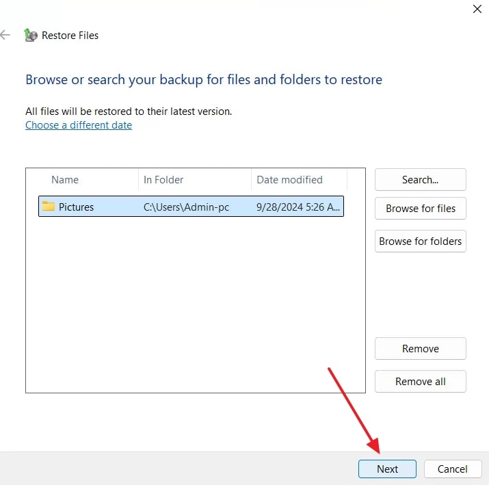 add location and click next