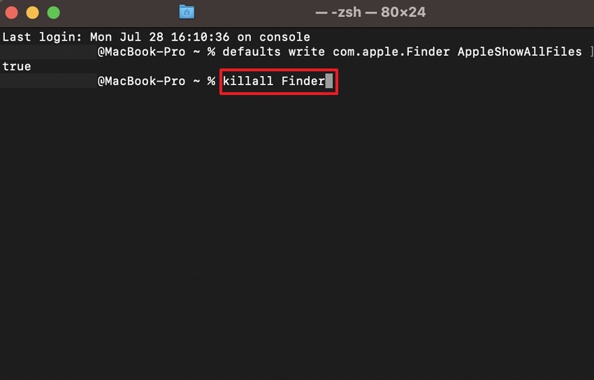 type killall finder command