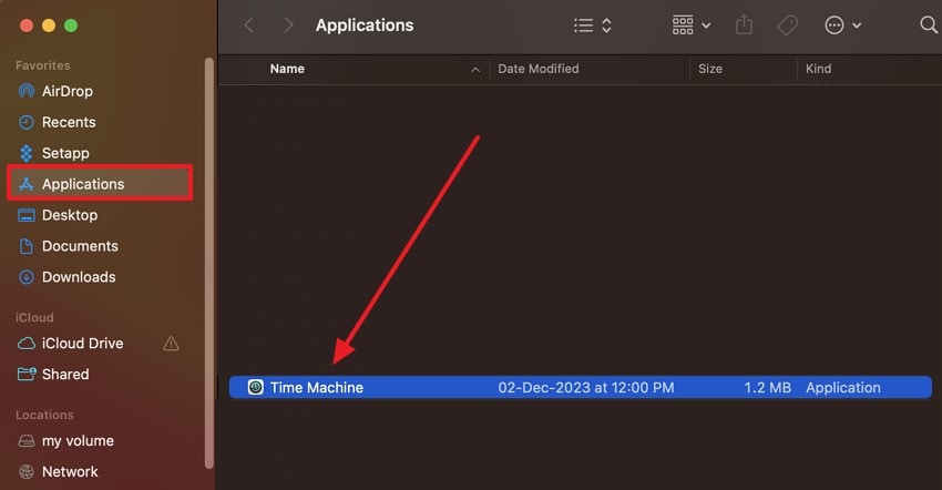 access time machine tool macos