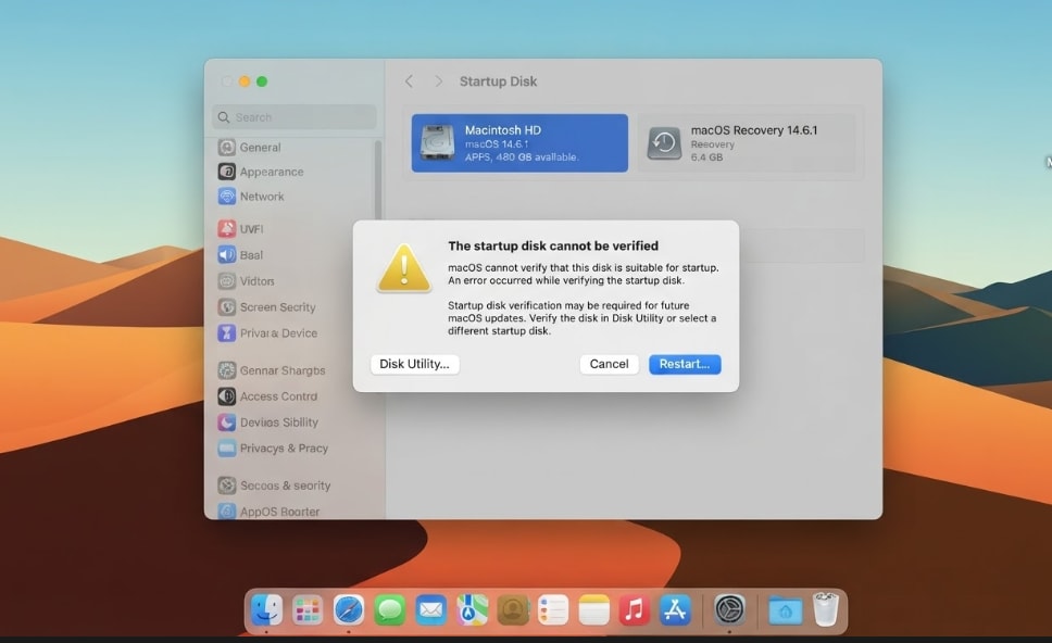 startup disk error