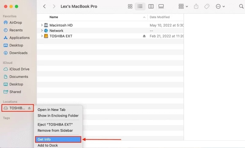 the get info feature in finder