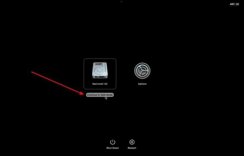 start an apple silicon mac in safe mode