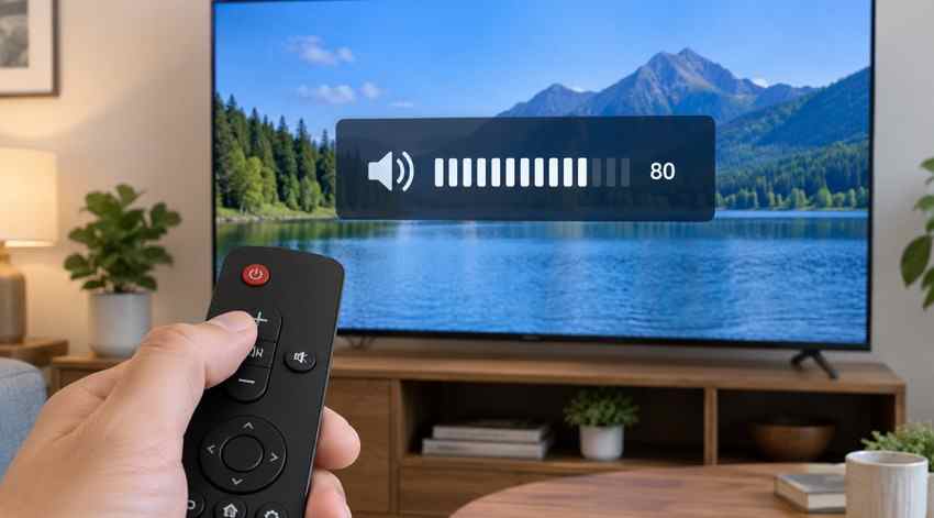 raise tv volume and clear mute