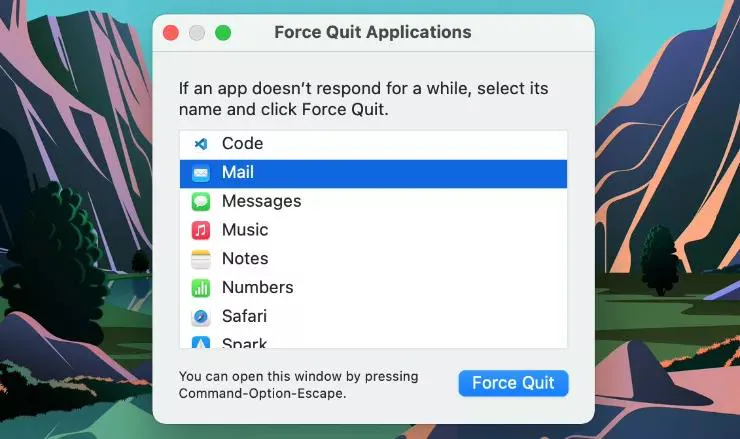 force quit applications