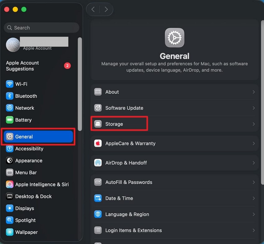 access mac general settings