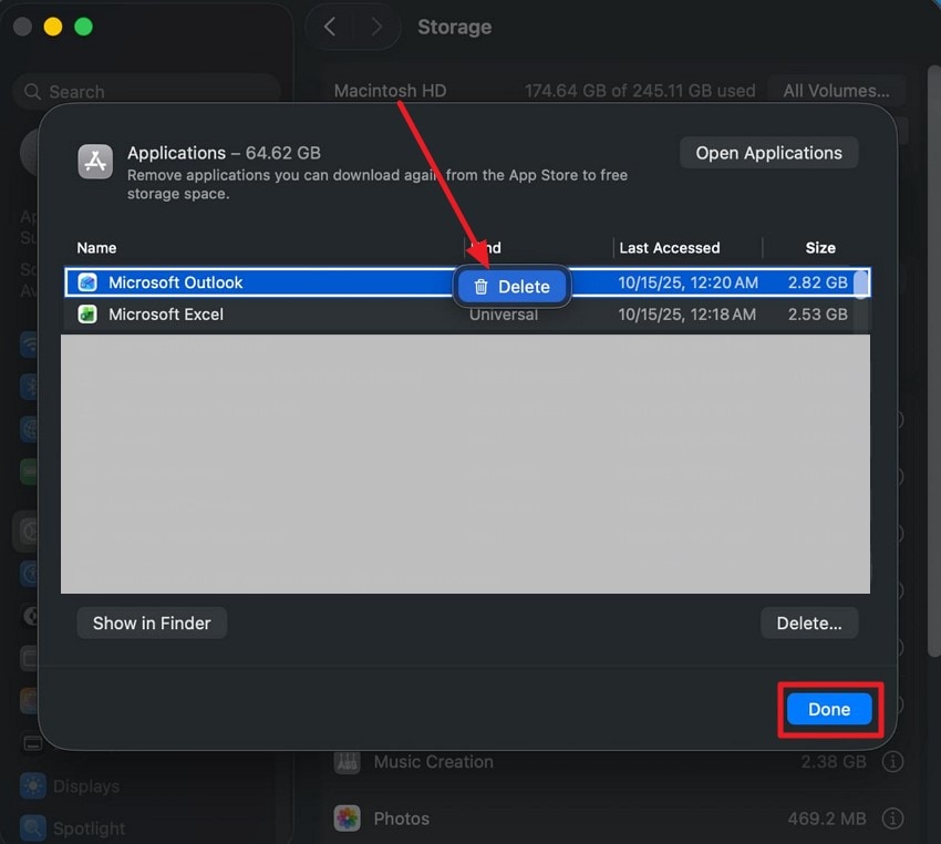 choose utility and delete