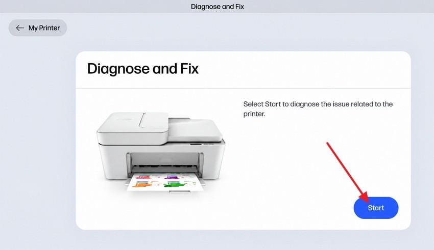 start hp printer connection diagnostics