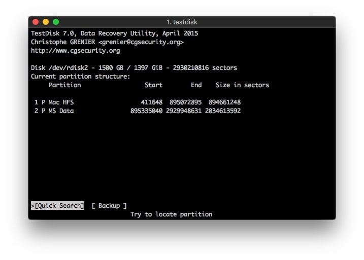 testdisk data recovery tool