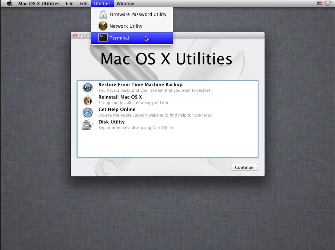 access the terminal from mac utilities
