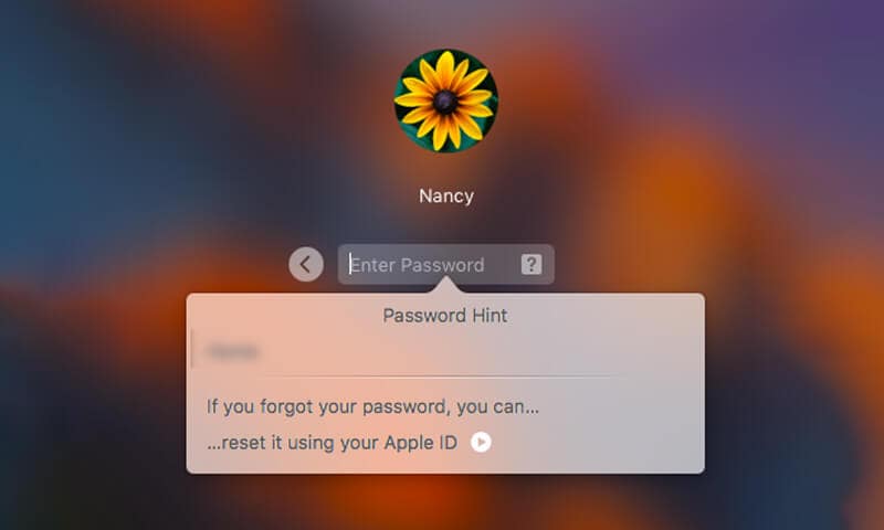 use mac password hints