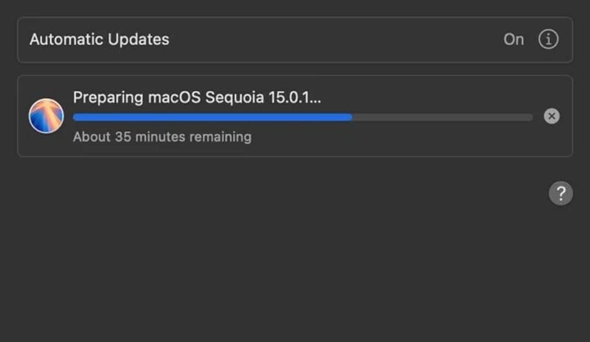 preliminary checks sequoia mac stuck