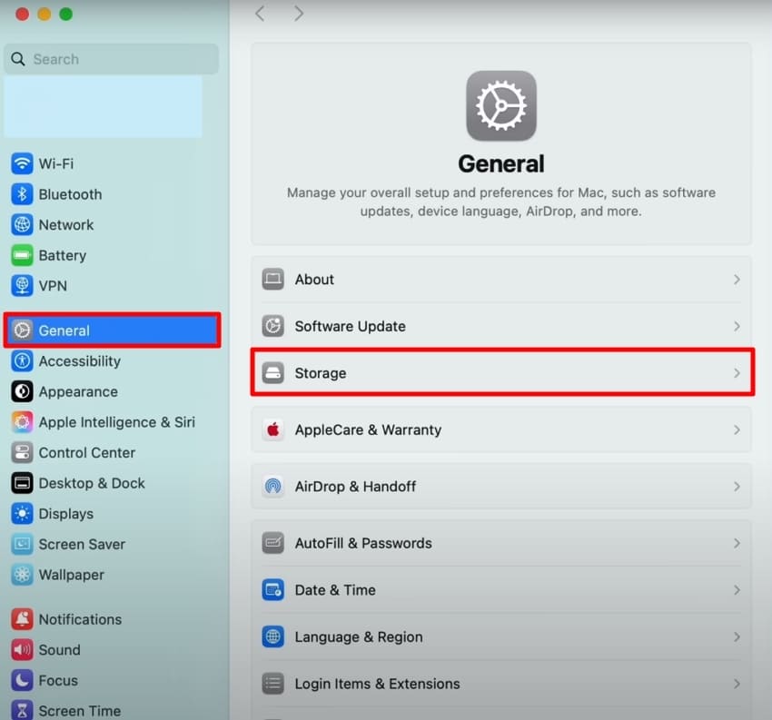 navigate macbook storage